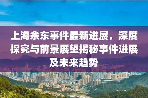 上海余東事件最新進展，深度探究與前景展望揭秘事件進展及未來趨勢