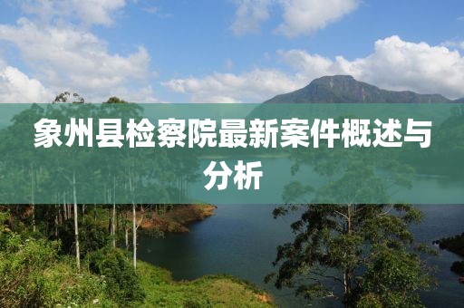 象州縣檢察院最新案件概述與分析