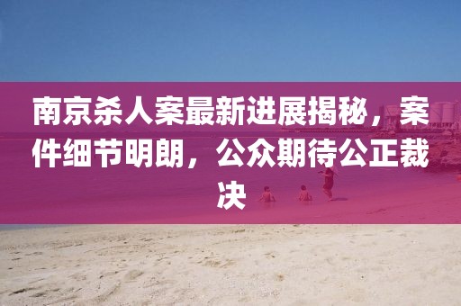 南京殺人案最新進展揭秘，案件細節(jié)明朗，公眾期待公正裁決