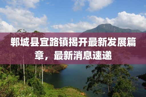 鄲城縣宜路鎮(zhèn)揭開最新發(fā)展篇章，最新消息速遞