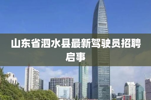 山東省泗水縣最新駕駛員招聘啟事
