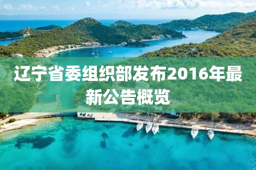 遼寧省委組織部發(fā)布2016年最新公告概覽