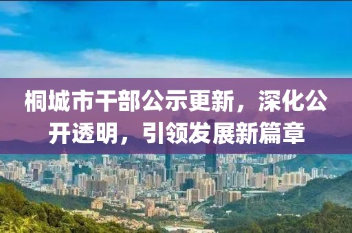 桐城市干部公示更新，深化公開(kāi)透明，引領(lǐng)發(fā)展新篇章